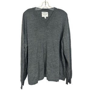 Hudson North 100% Merino Fine Wool V-Neck Knit Pullover Sweater